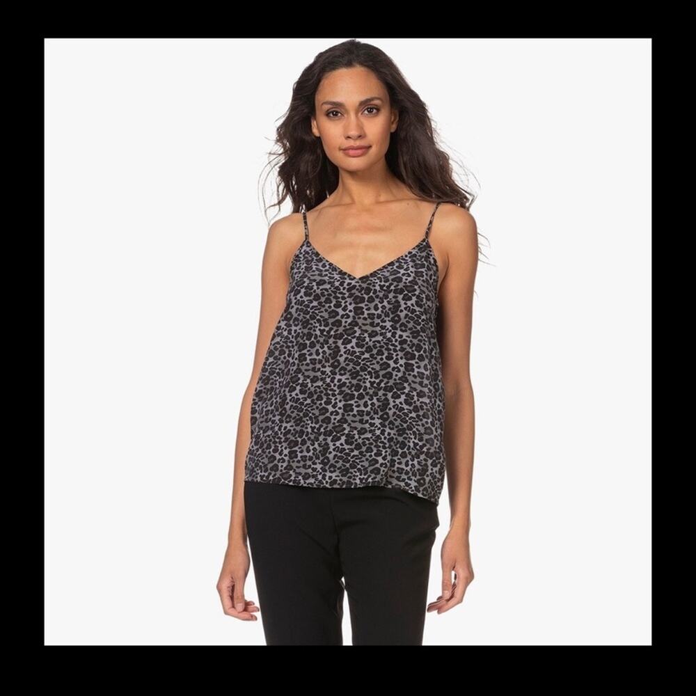 Equipment Layla Leopard Printed Silk Camisole • Silver Steel